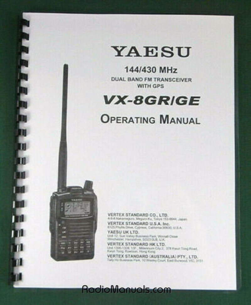 Yaesu VX-8GR / GE Instruction Manual
